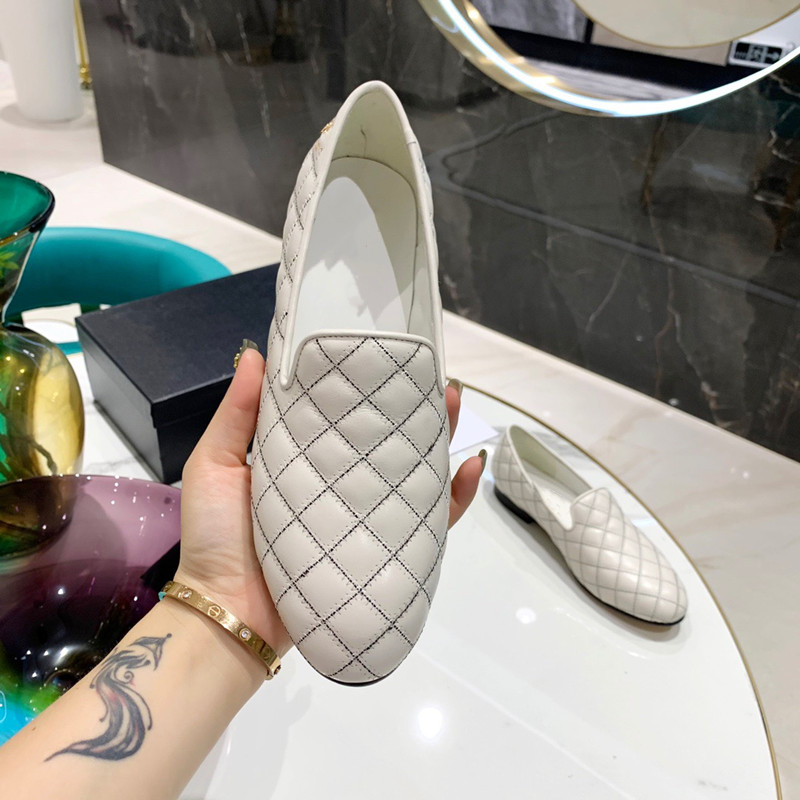 

Flats Genuine Leather Women's Women's Shoe New Brand Shoes lats For Woman Round Toes Shallow Causal Loafers, Black