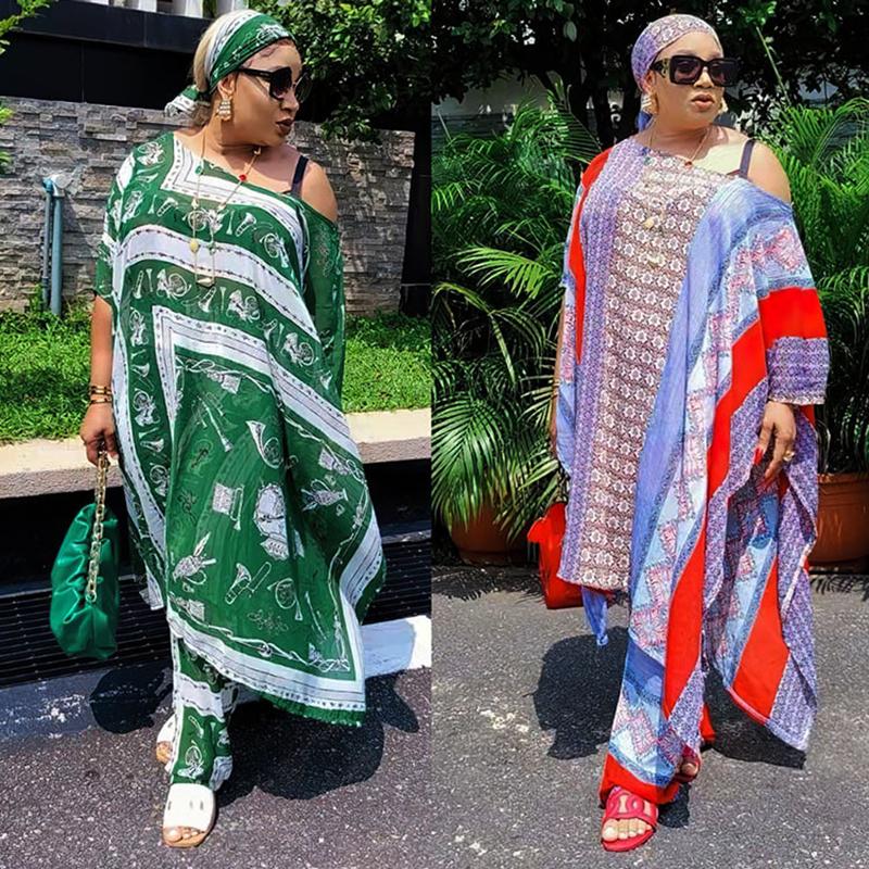 

Ethnic Clothing African Clothes For Women Summer Fashion Print 3 Piece Suit 2022 Dashiki Pant Headpiece Sets Ladies Traditional ClothingEthn