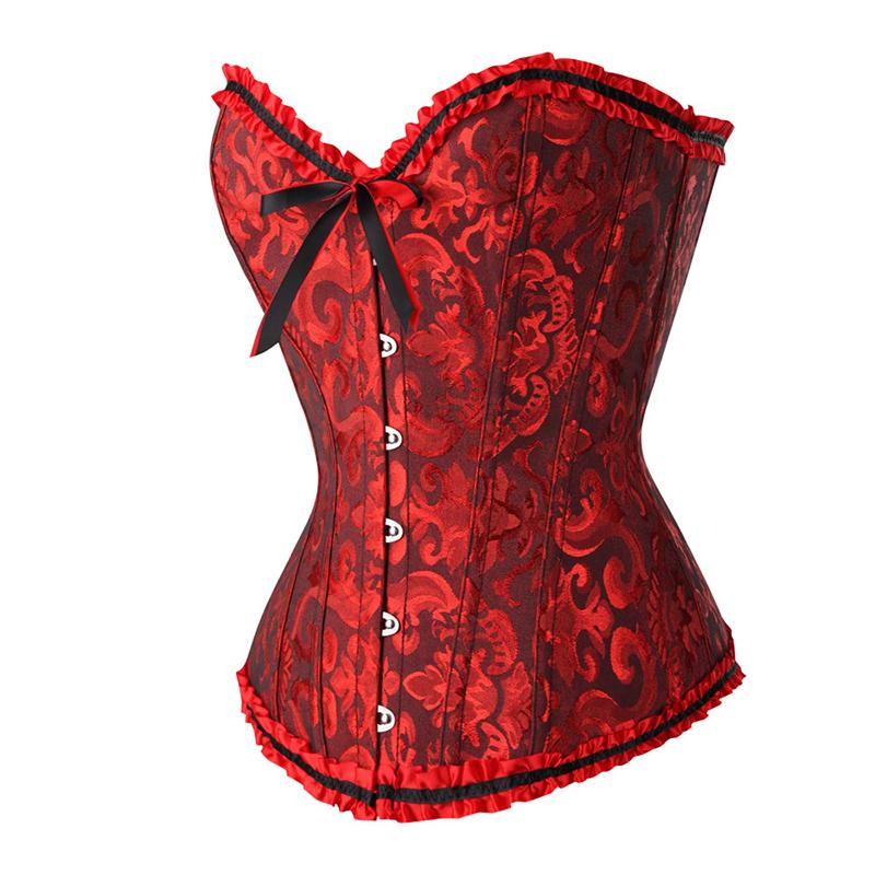 

Bustiers & Corsets Sexy Corset Underbust Waist Cincher Gothic Top Bustier Plus Size Corselet Black White Red Blue -XLBustiers