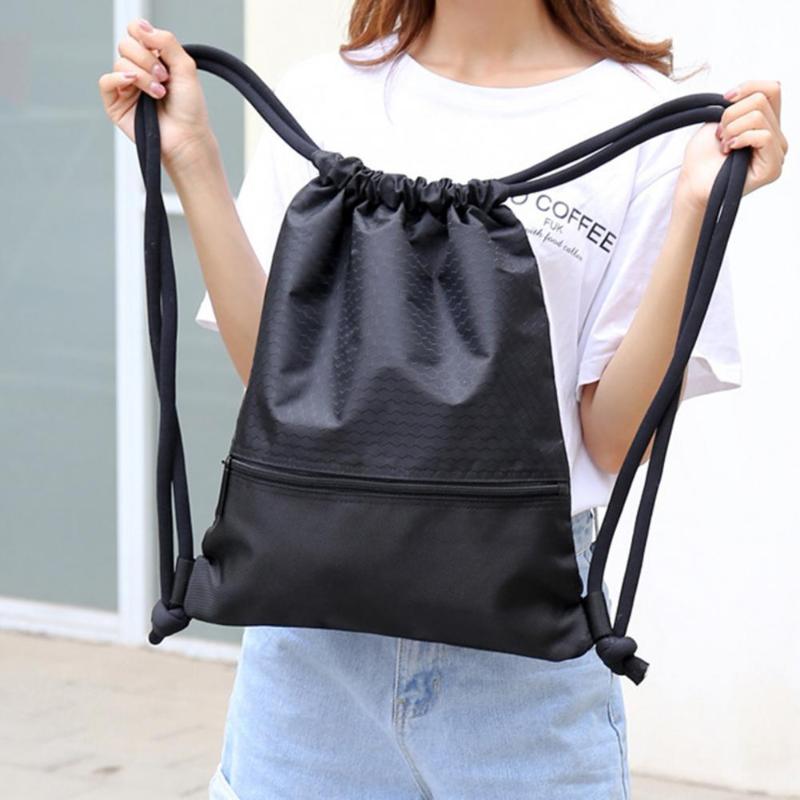 

Backpack Waterproof Nylon Drawstring Bag Lightweight Wear Resistant Anti-stain Double Strap String Sports For Outdoor, Green