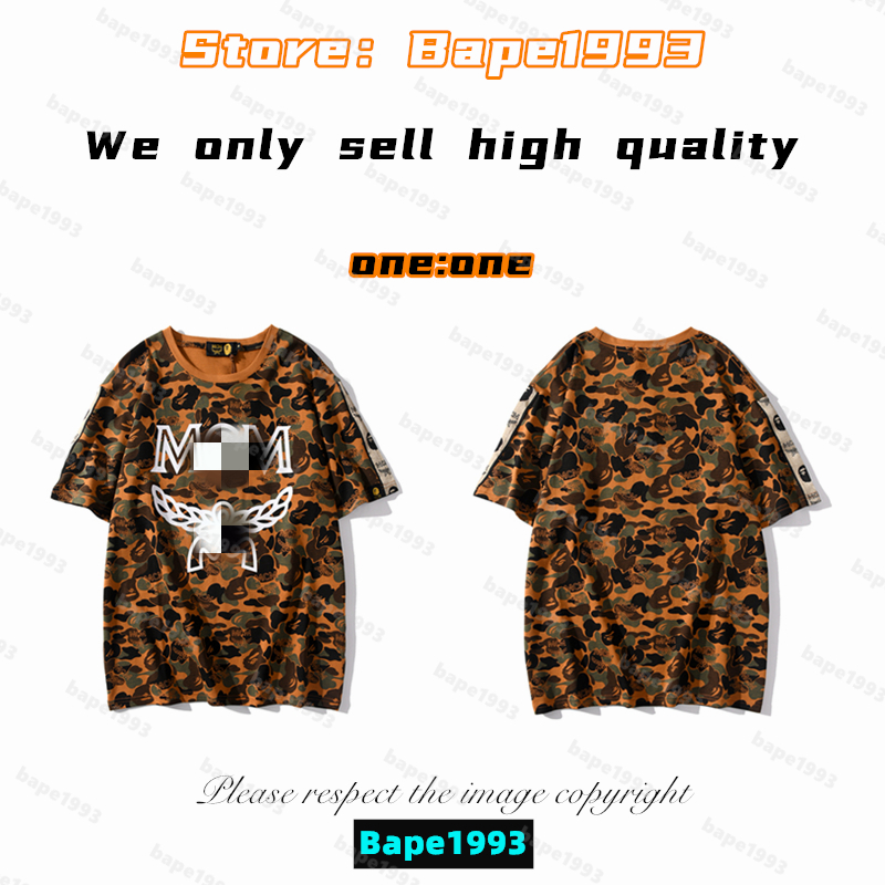 

High Quality Apes Mens T-Shirts Japan Shark ape head tshirts Galaxy spots luminous camo printing co-branded same style for men and women New Designer t shirt B1993 T5-15, 1 button
