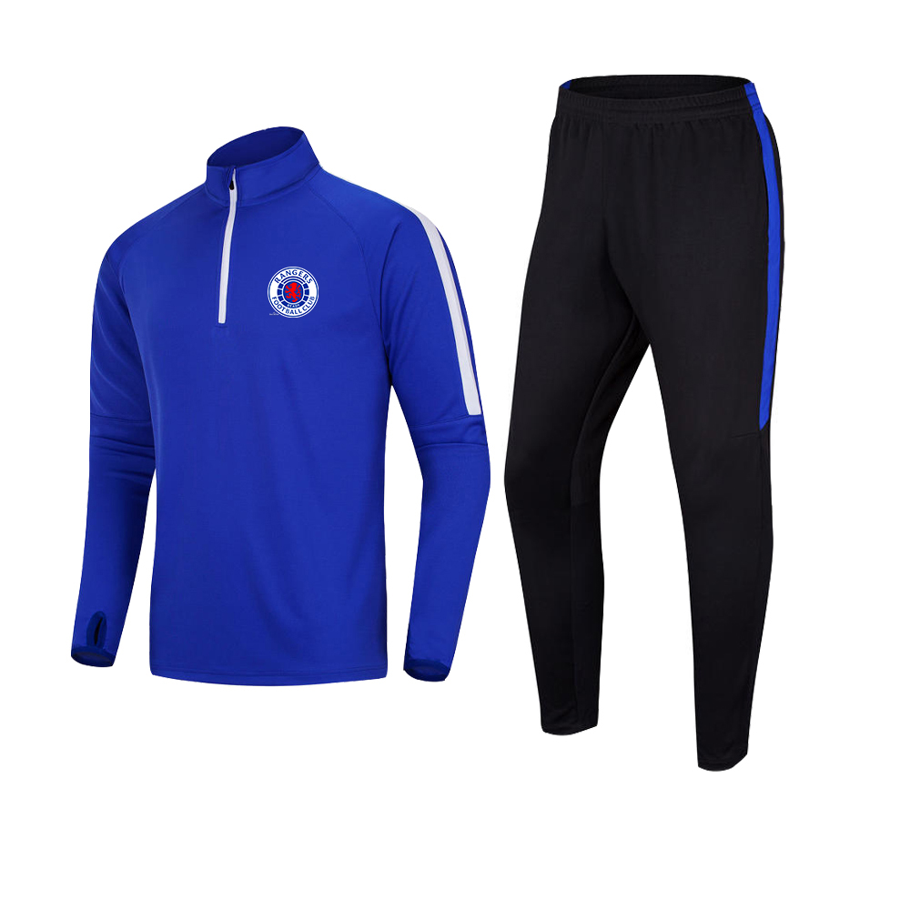 

Rangers F.C. men's Tracksuits training suit Polyester jacket Adult Outdoor jogging Tracksuits Kids Soccer, Blue