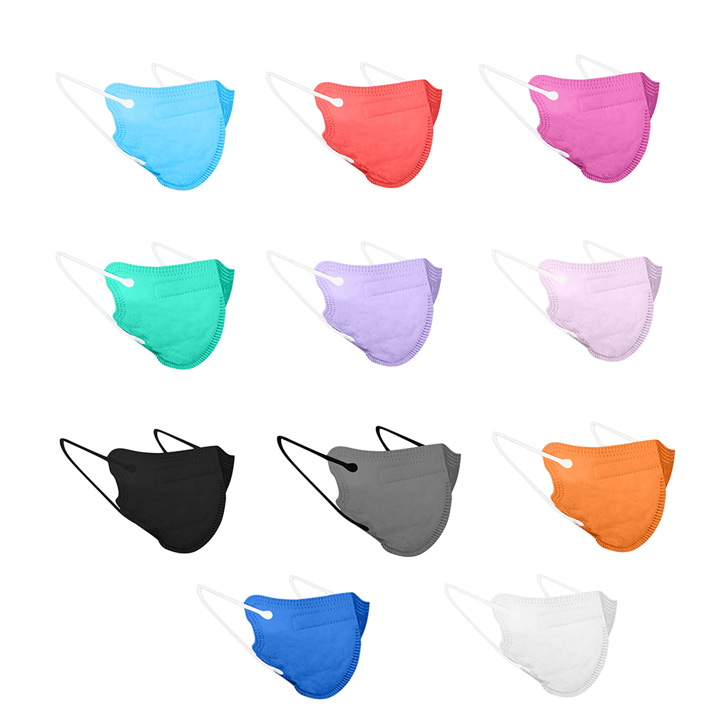 

Solid Color 3D KN95 Disposable Face Mask Soft Breathable 5-Layer Mask with Elastic Earloop and Nose Bridge Clip For Child Kids