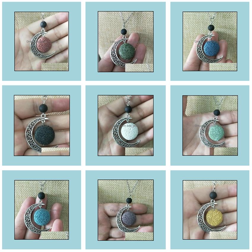 

Pendant Necklaces Colorf Aromatherapy Lava Stone Moon Charms Essential Oil Diffuser Necklace Jewelry Drop Delivery 2021 Pen Bdejewelry Dhsue