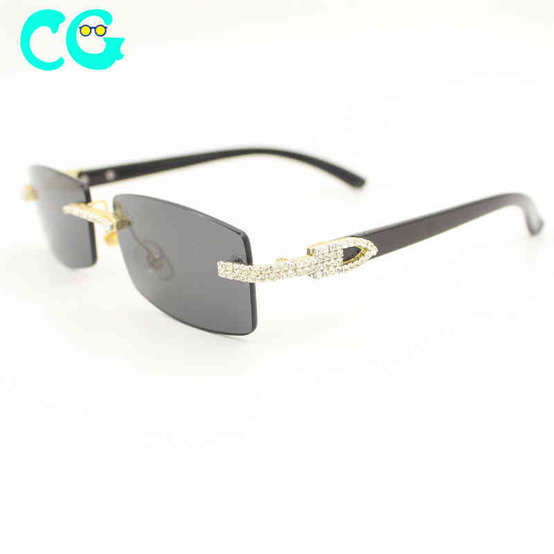 

Rhintone Square Luxury Wood Buffalo Horn Diamond Carter Sun Glass Fashion Mens Rimls Sunglass Shade Eyewear