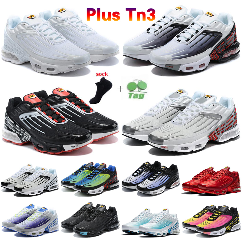 

tn plus 3 running shoes men women tn 3 Triple Black White Hyper Blue Terrascape Wolf Grey Gradient Red mens trainer outdoor sneakers, Color 18
