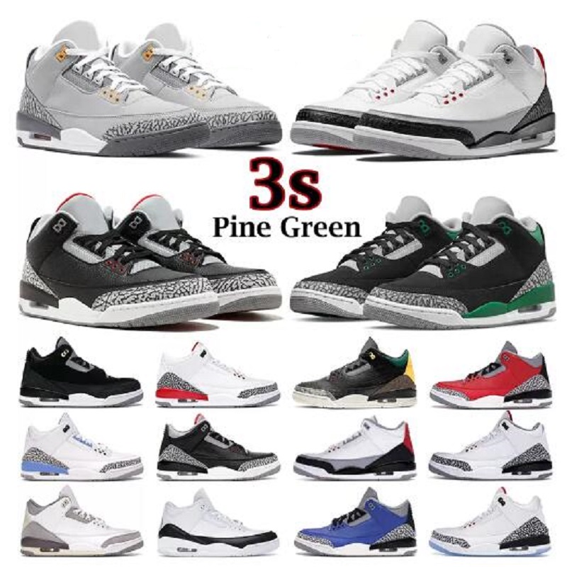 

Jumpman 3 3s Mens Basketball Shoes 9 9s Chile Fire Red Bred Pine Green Shady Desert Elephant Cool Grey Charcoal Men Womens Trainers Sports Sneakers, # 3