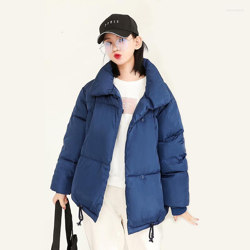 

Women' Down & Parkas 2022 Short Loose Fashion Women Winter Jacket Cotton Padded Warm Thicken Ladies Stand Collar Coats Parka Womens Jackets, Black