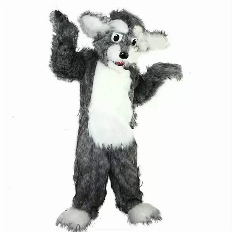 

2022 Halloween Grey Dog Husky Mascot Costume Cartoon theme character Carnival Festival Fancy dress Christmas Adults Size Birthday Party Outdoor Outfit, As pic