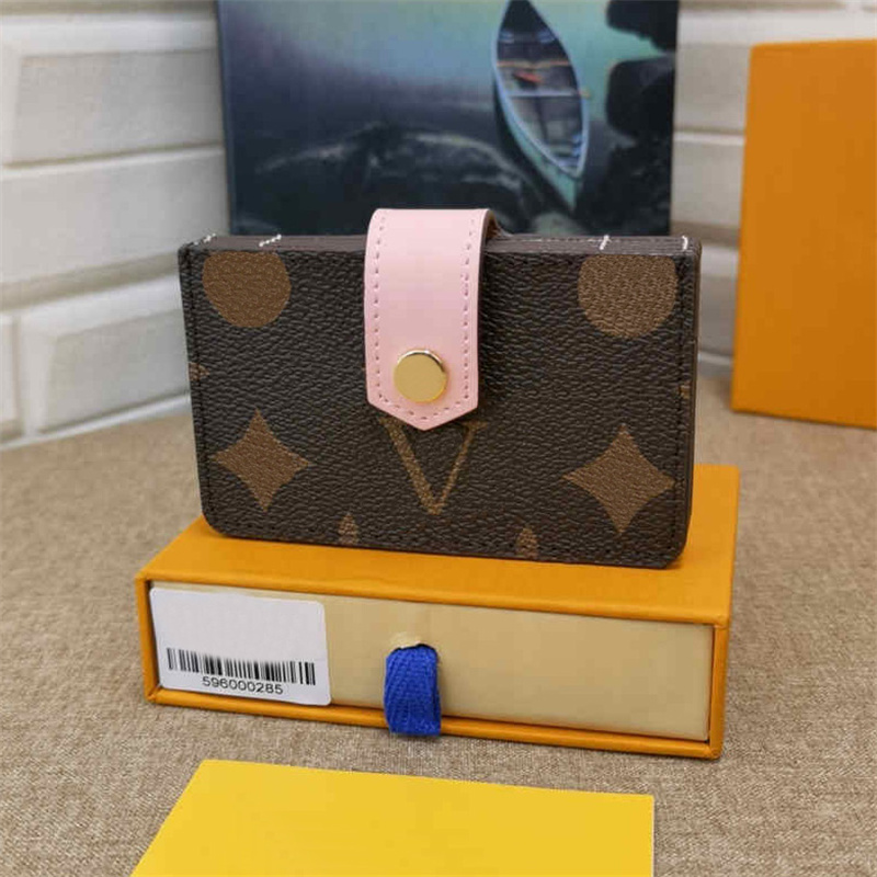 

Mens Designer Wallet For Women Fashion Luxury Leather Card Holder Womens Coin Pocket Credit Card Purses Mini Wallets Classic Cardholder, Red