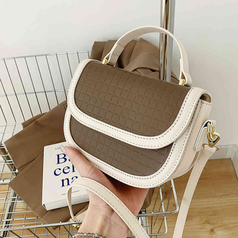 

New 2022 Trend Shoulder Bags for Women Casual High Quality Pu Leather Handbag Popular Lady Crossbody Simple Designer Sac, Khaki