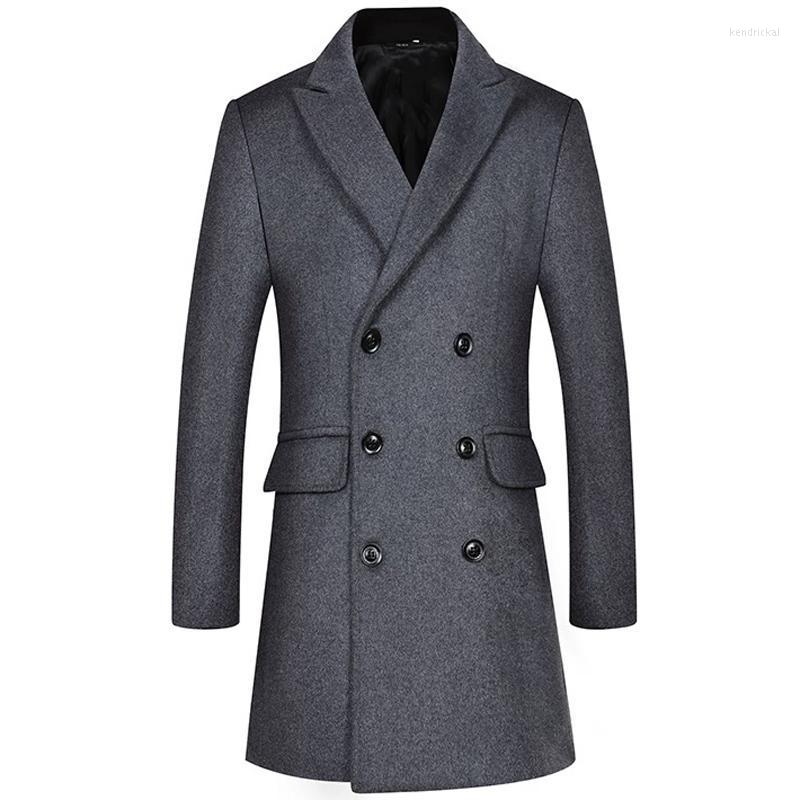 

Men's Wool & Blends Thoshine Brand Winter 37% Men Thick Coats Double Breasted Classic Turn Down Collar Male Fashion Blend Jackets Trench Ken, 1721 grey