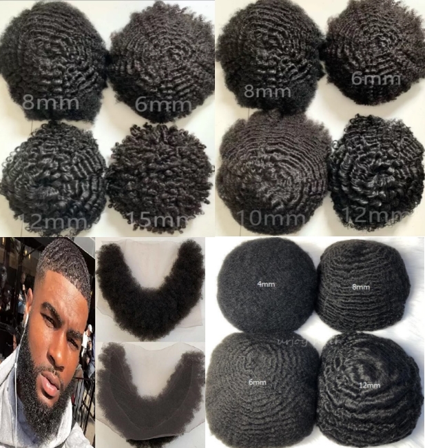 

10mm Afro Wave Curl Full LaceToupee 100 Human Virgin Hair Replacement Fast Express Delivery, As your choice