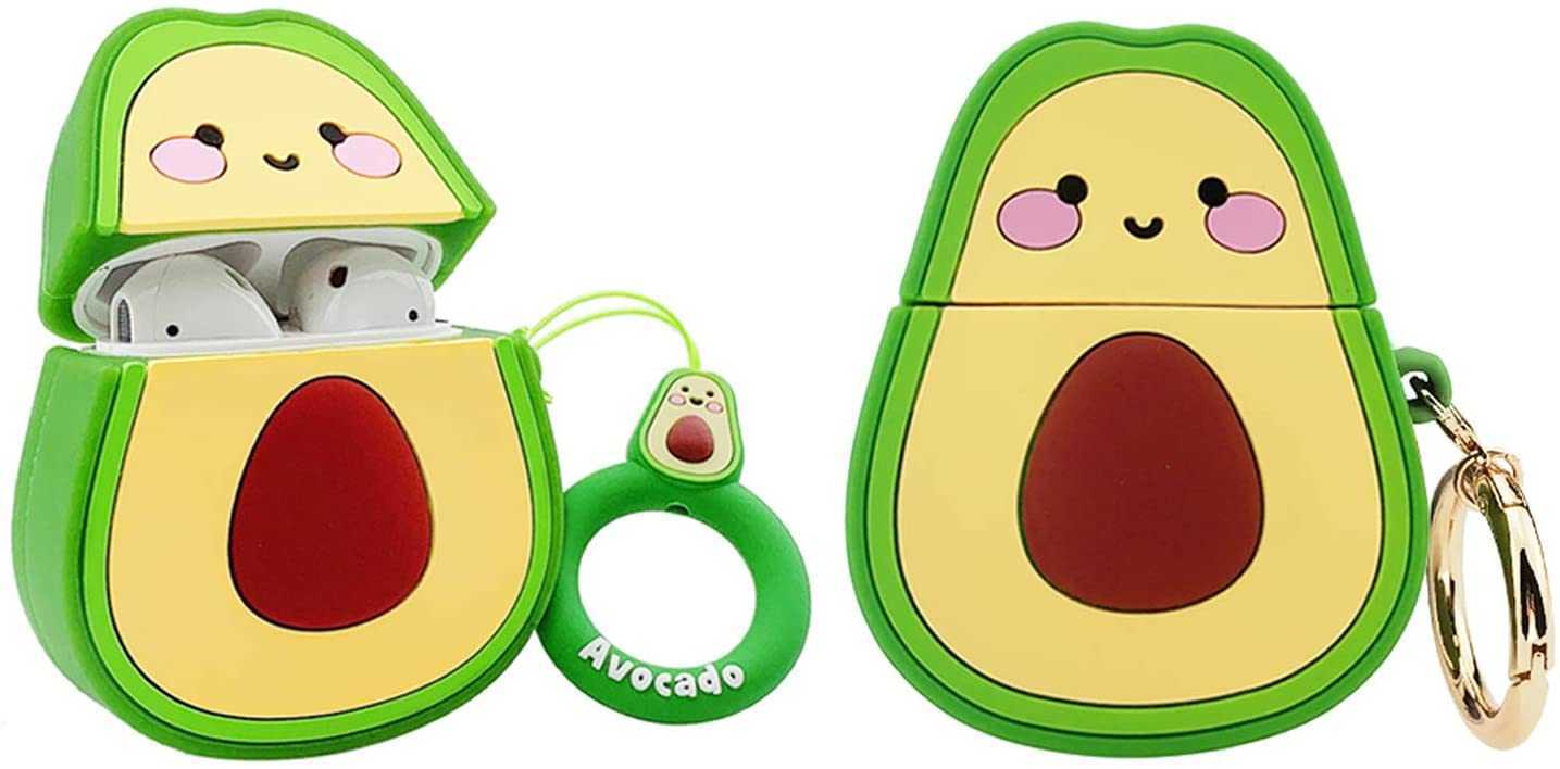 Case for Airpods 1&2 Case,silicone 3d Cute Funny Cool Cartoon Character Kawaii Fruit Airpods Cover Shockproof with Keychain Portable
