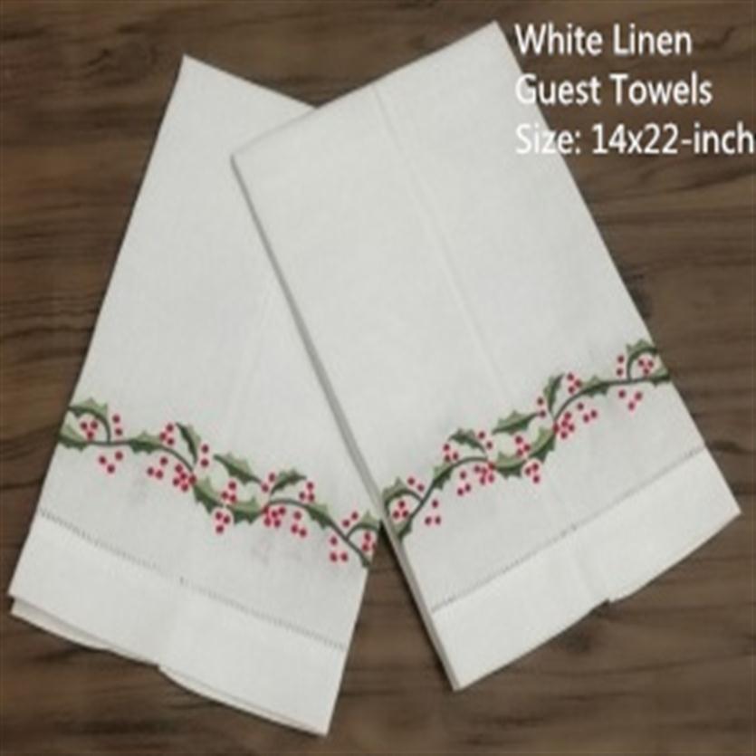 

Set of 12 Home Textiles Linen Hemstitched Tea Towel -14x22"Cloth Guest Hand Dish Kitchen Bathroom Towels with Hemsitch embroi330H, White