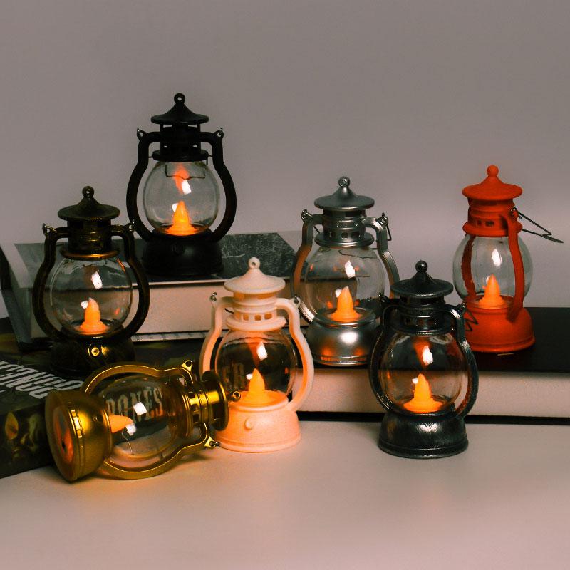 

Party Decoration LED Lantern Halloween Retro Oil Lamp Home Props Night Lights Outdoor Bar Hanging Decor Kids Toys Supplies