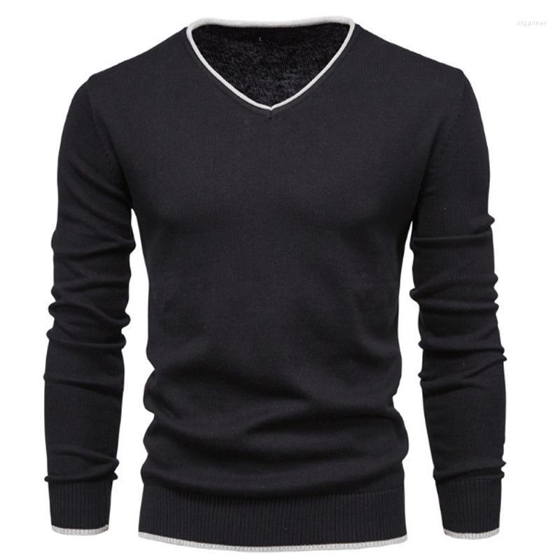

Men's Sweaters Mens Winter V Neck Long Sleeve Knit Shirts Casula Knitwear Solid Pullover Cardigan Cotton SweatersMen's Olga22, Black