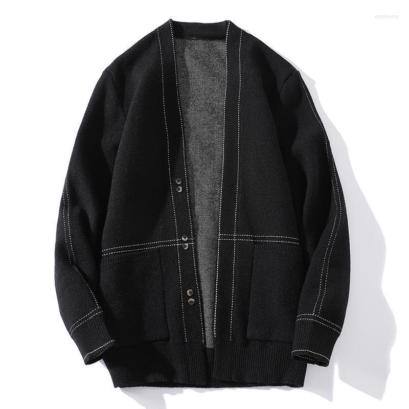 

Men's Sweaters Man Clothes Wool Knitted Jacket Autumn And Winter Fashion Retro Sweater Korean Casual Cardigan Mari22, Black