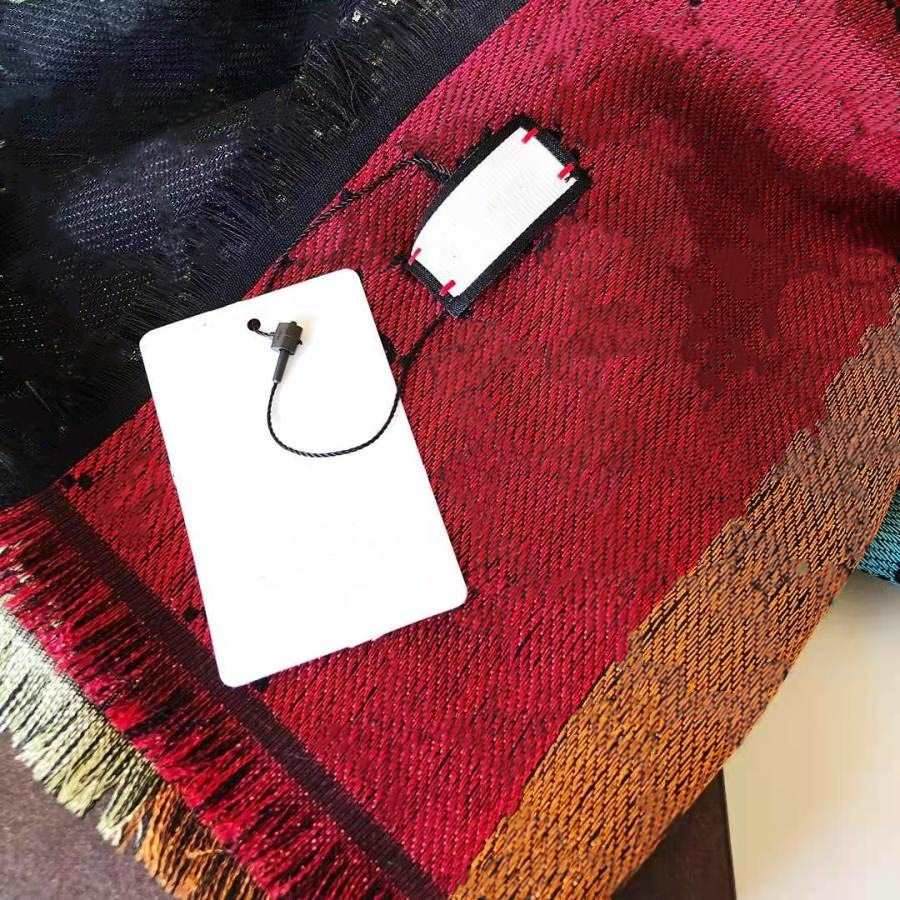 

2021 Square Scarf Oversize Classic Check Shawls Scarves For Men and Women Designer Kerchiefs luxurys Gold silver thread plaid Shawl Multicol