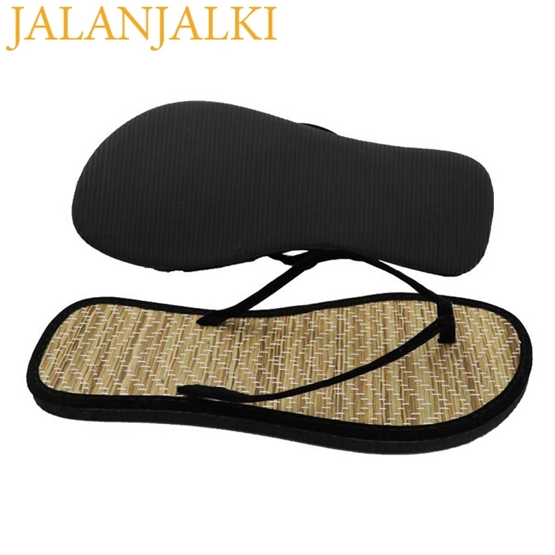 

JALANJALKI Summer Slippers Flat Sole NonSlip Women Flipflops Soft Cane Men Outdoor Shoes Light Femal Gingham Slides 220614, Orange