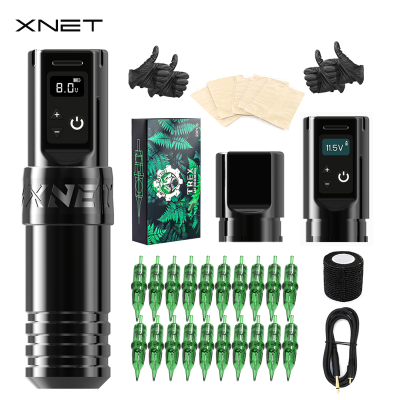 

XNET Torch Wireless Tattoo Machine Rotary Pen Kits LCD Digital Display With Tattoo Cartridge Permanent MakeUp for Tattoo Artist 220728