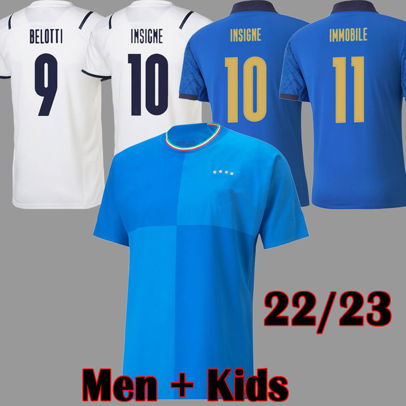 

2022 2023 Italia Blue Soccer Jersey fans player version BARELLA SENSI INSIGNE 22 23 European Cup jerseys BERNARDESCHI football shirts men kids kit uniforms ItaLYS, Kids home
