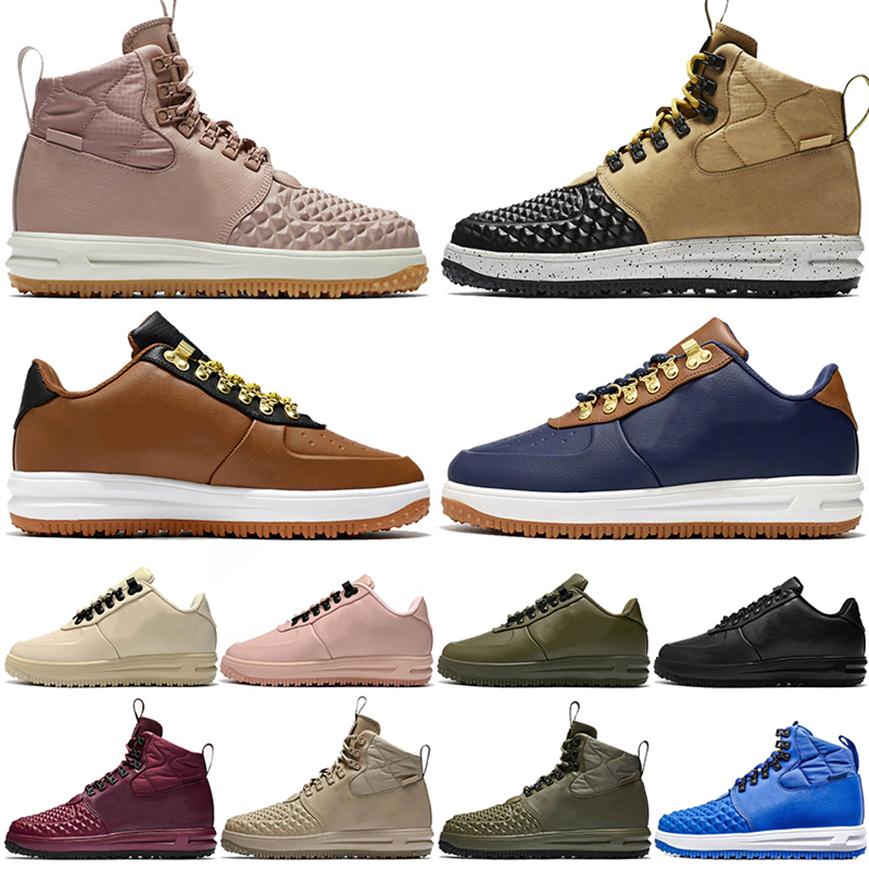 

Lunar 1 Duckboot Boots Shoes Top Fashion Mens Women Size US 13 Brown Black and Tan Pink Summit White Low Wolf Grey Obsidian Olive 251I, #b1 black and tan 40-47