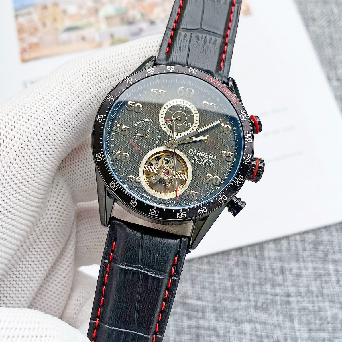 

2022 Men's Belt Casual Automatic Mechanical Premium Business Watch, Black