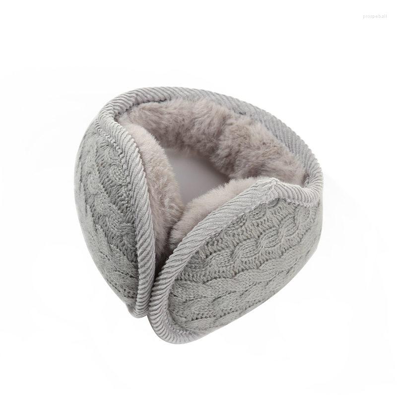 

Berets Winter Earmuffs Warm Wool Knitted Ear Warmer Foldable Faux Cashmere Muff Cover Back Wear Earflap For Men WomenBerets, Black