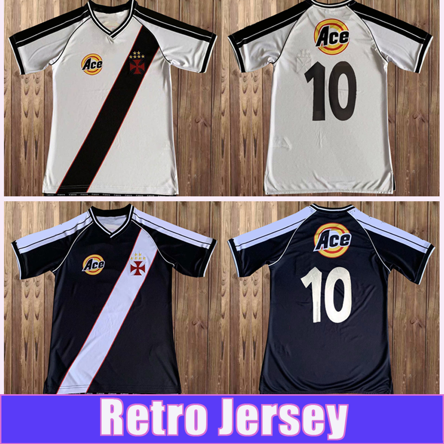 

2000 Vasco da Gama Mens ROMARIO Soccer Jerseys JUNINHO DEDÉ LUIZÃO Football Shirt Home White Away Black Short Sleeve Uniforms, Fg2730 2000 home