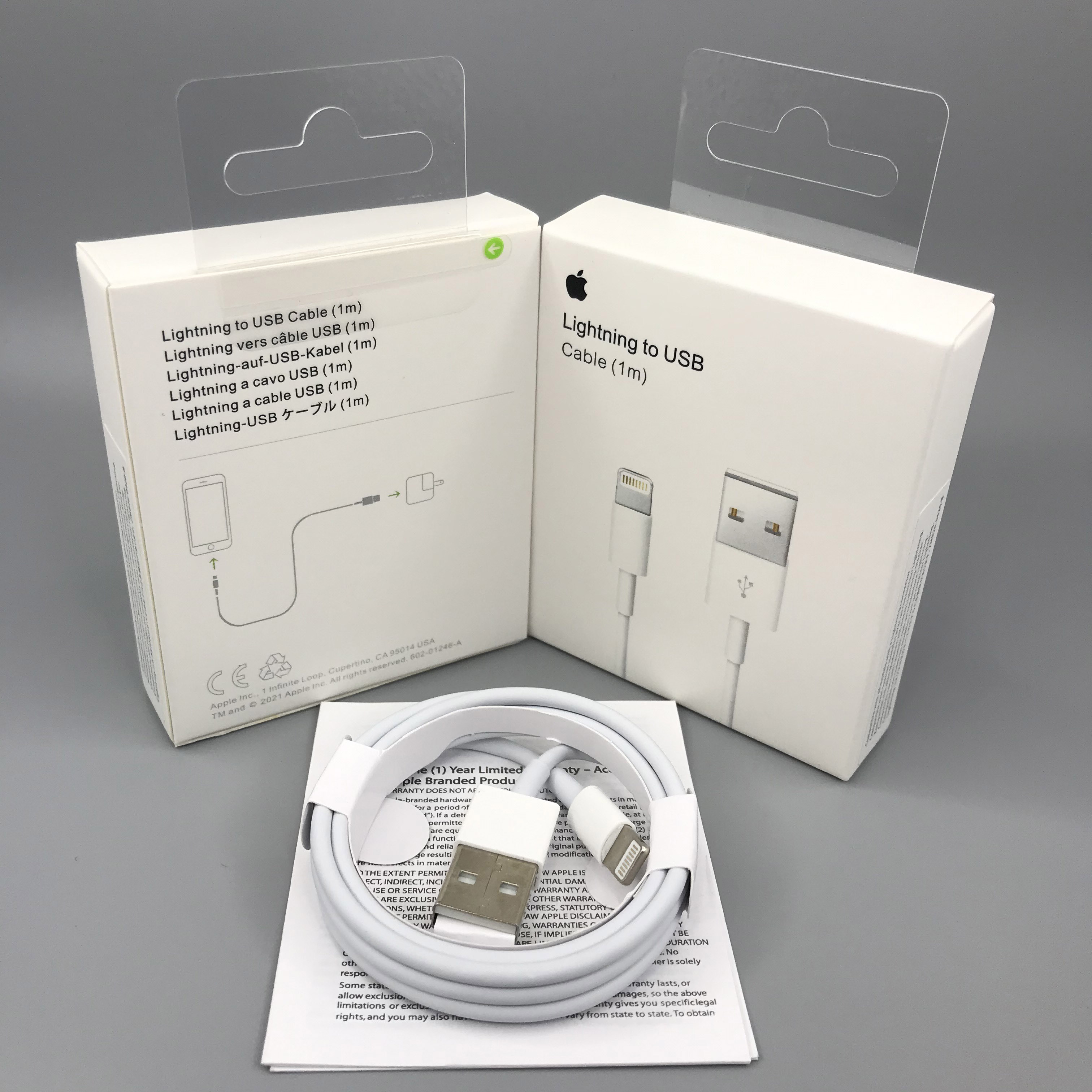 

high quality 1m/3ft 2m/6ft iPhone Lightning to USB Charger cable For Apple iphone 5 6 7 8 X XS XR 11 12 13 pro Max with retail package cell phone cables