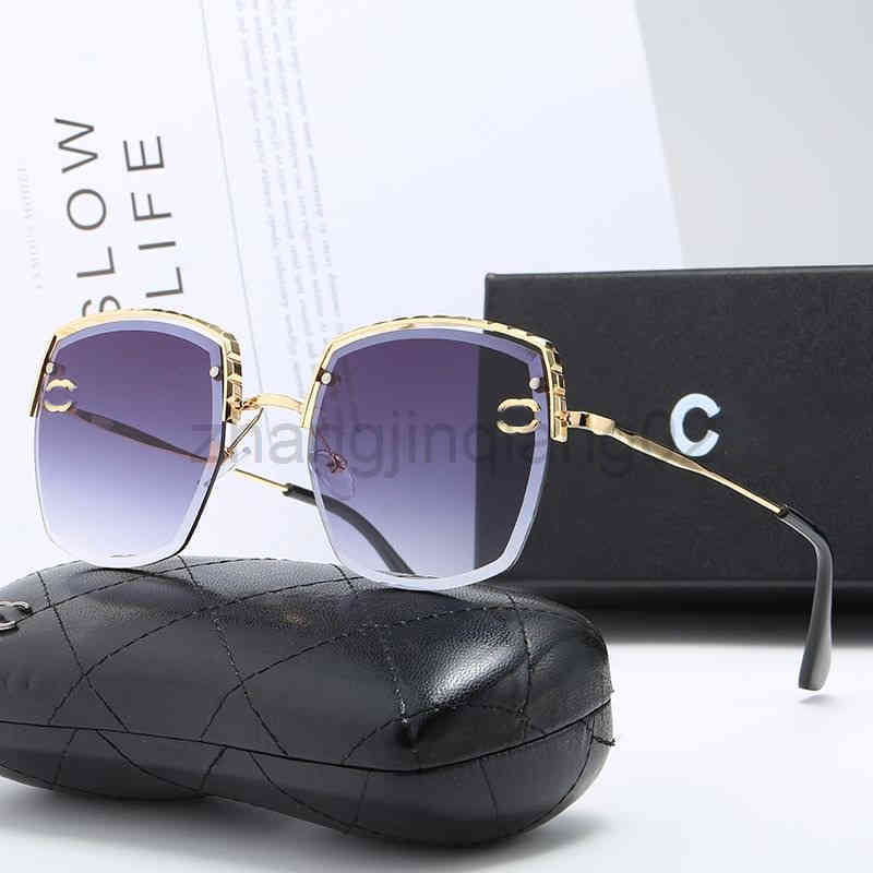 Designer Channel Sunglasses Cycle Luxurious Fashion Woman Mens Metal Half Frame Outdoor Street Large Face Slim Vintage Baseball Sport Sun Glasses