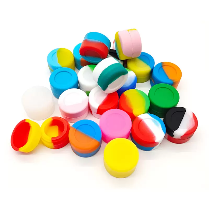 

Food Grade 3ML Wax Containers Silicone Jars Mini Container Round Non-stick Make Up Storage Mixed Colors Send by Sea