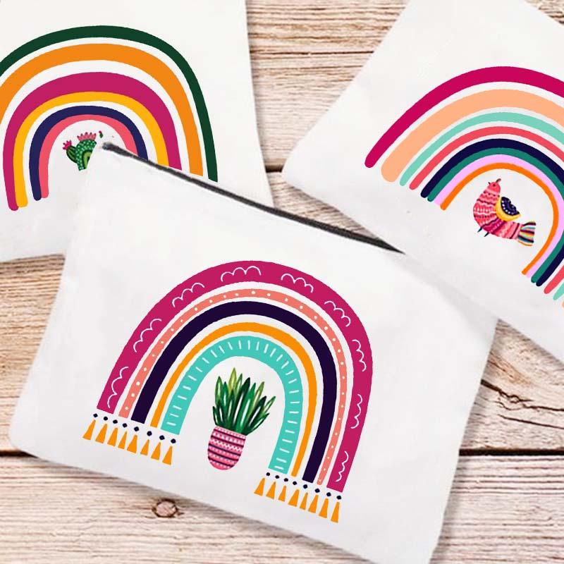 

Cosmetic Bags & Cases Rainbow Makeup Women Summer Beach Case Travel Toiletries Organizer Female Casual Purse Wash Storage Pouch Clutch, W09132-tbbk-d