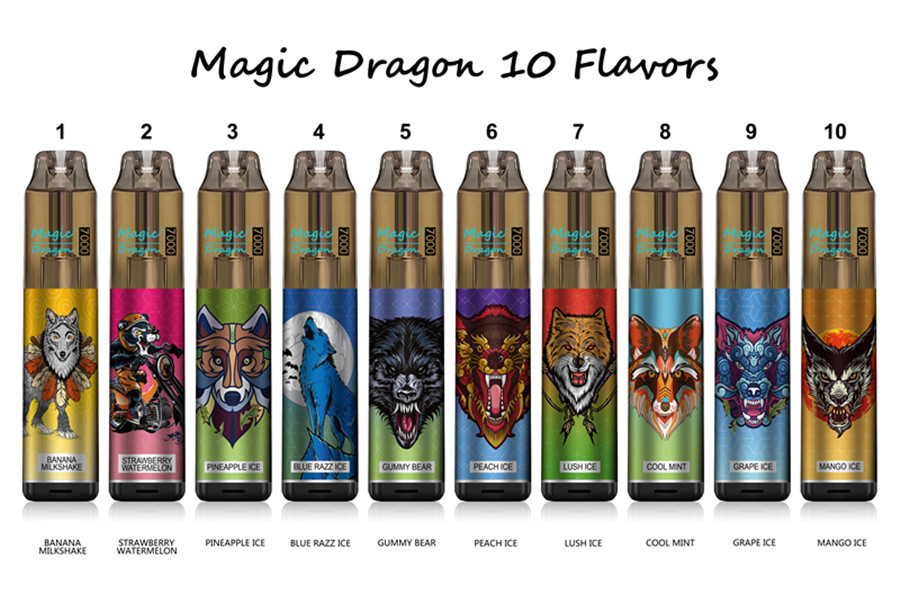 

2022 Newest 7000 Puffs Pen Pod Disposable Vape Pen Rechargeable Mesh Coil Portable Strong Flavor Pens Magic Dragon Free Freight Europe AU