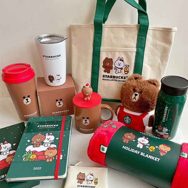 Taiwan Starbucks 2021 line friends brown bear desktop Mug Stainless Steel Mug-image-759997150
