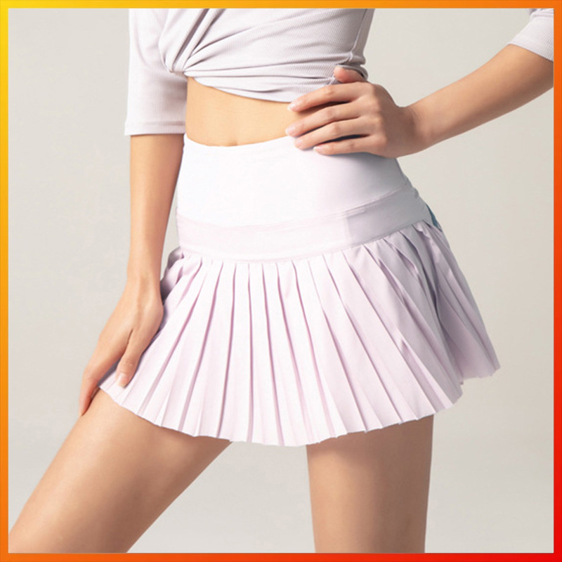 

Yoga Sports Skirt Women's Casual Outdoor Pleated Running Fitness Dance Skirts Tennis Skirt Workout Shorts, Black