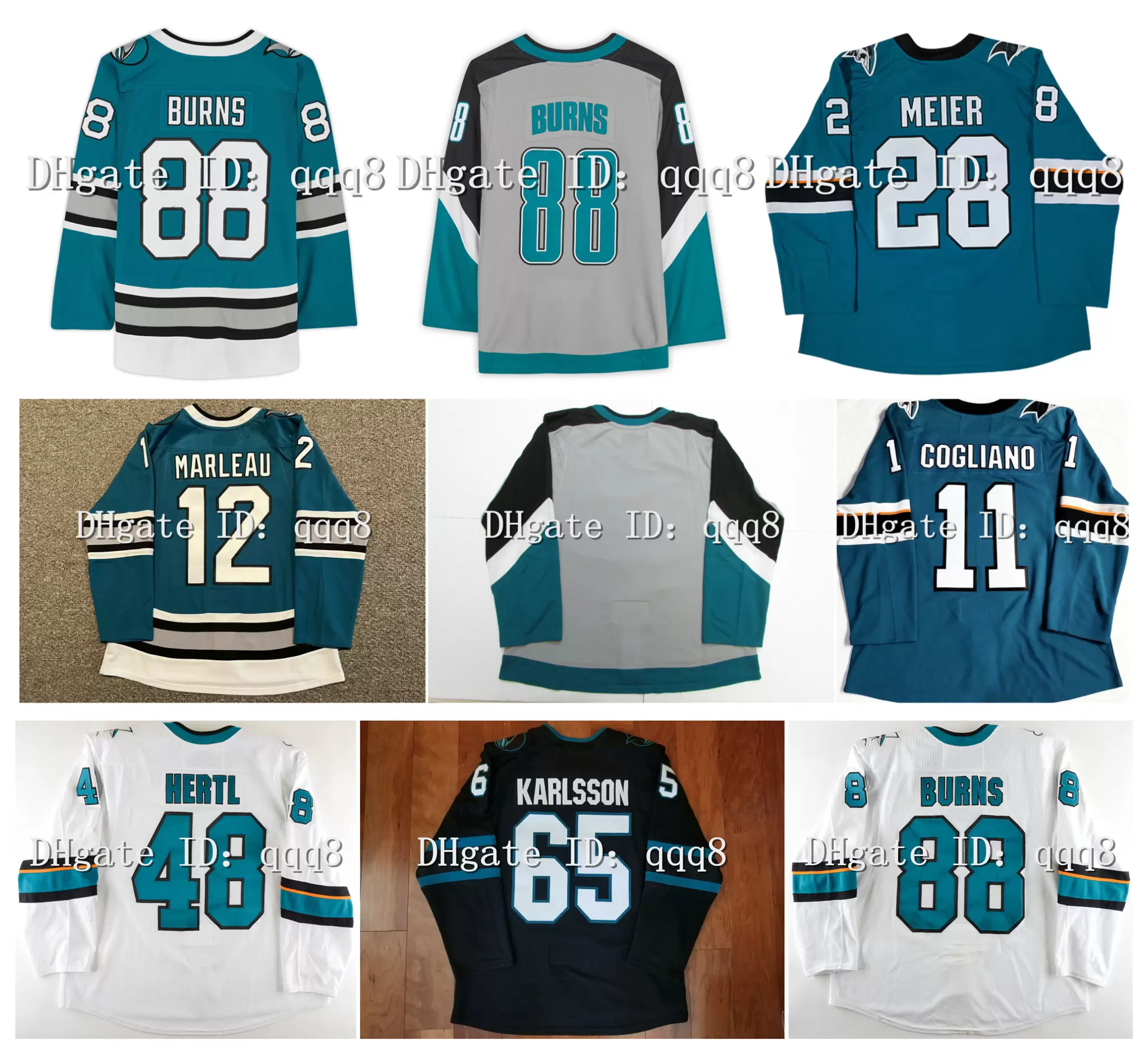 

Logan Couture Sharks Hockey Jerseys Erik Karlsson Ferraro Timo Meier Jasper Weatherby Brent Burns Kaapo Kahkonen Tomas Hertl Andrew Cogliano Middleton Meloche, Women size s m l xl xxl