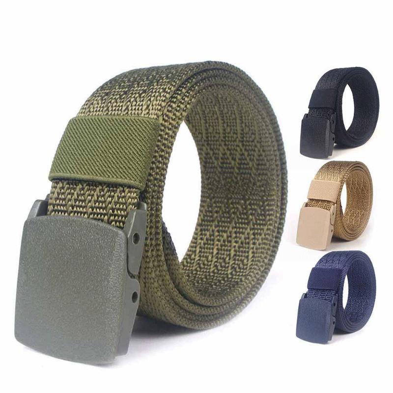 

Belts Military Canvas Belt Korean Smooth Buckle Thickened Outdoor Tactical Adjustable Unisex Pants Accessories Designer, Black