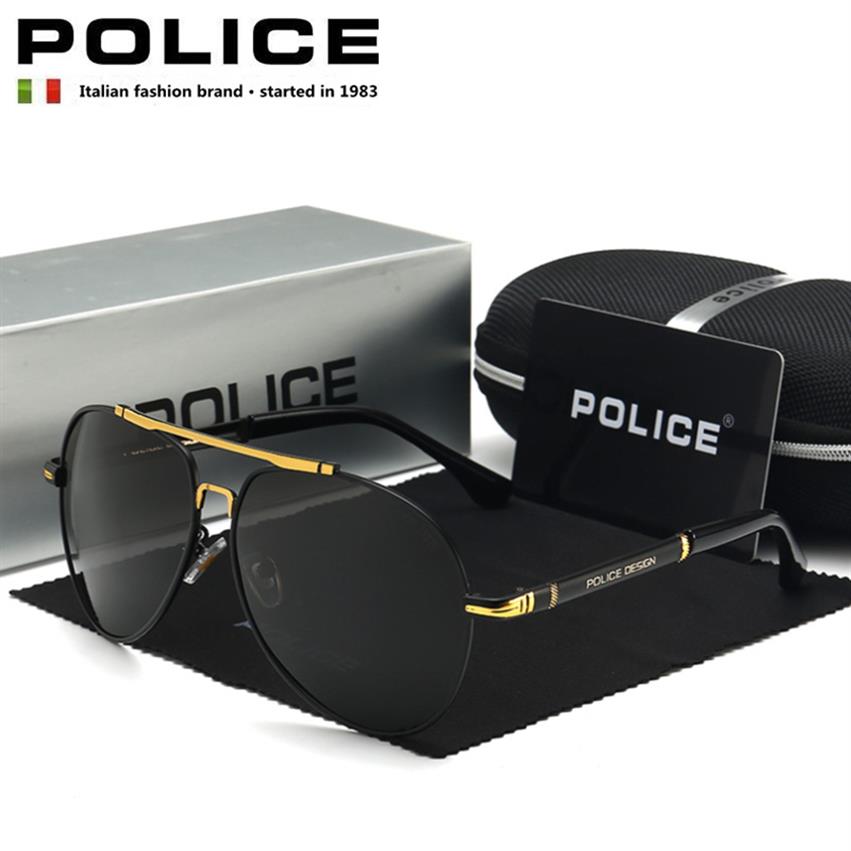 Police Lunettes de soleil de marque haut de gamme de lunettes polarisées classiques Men de marque conduisant des lunettes de soleil rétro UV400 P