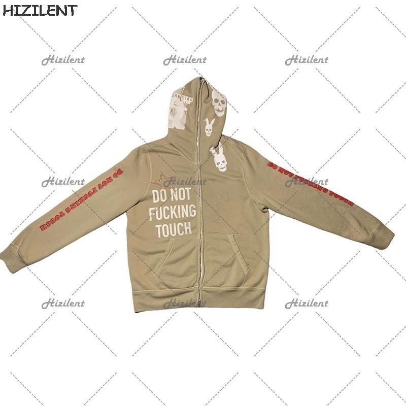 

Vintage Devil Bunny Print Emo Oversized Hoodies Female Zipup Long Sleeve Women Sweatshirt Y2k Aesthetic Autumn Grunge 220401, Khaki