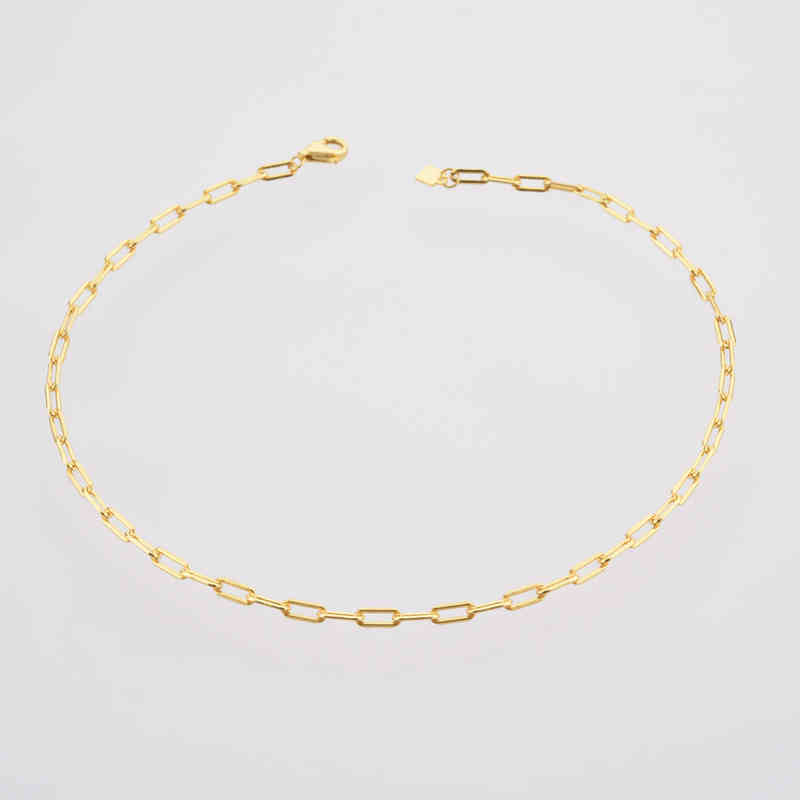

Fashion Exquisite 925 Sterling Silver Paper Clip Ladies Ankle Bracelet For Women Foot Accessories Beach Anklet Jewelry
