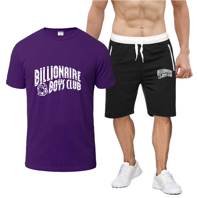 Nouvelle mode hommes ensembles été imprimé survêtement t-shirt 2 pièces costume Fitness vêtements de sport sport Shorts hommes marque décontracté