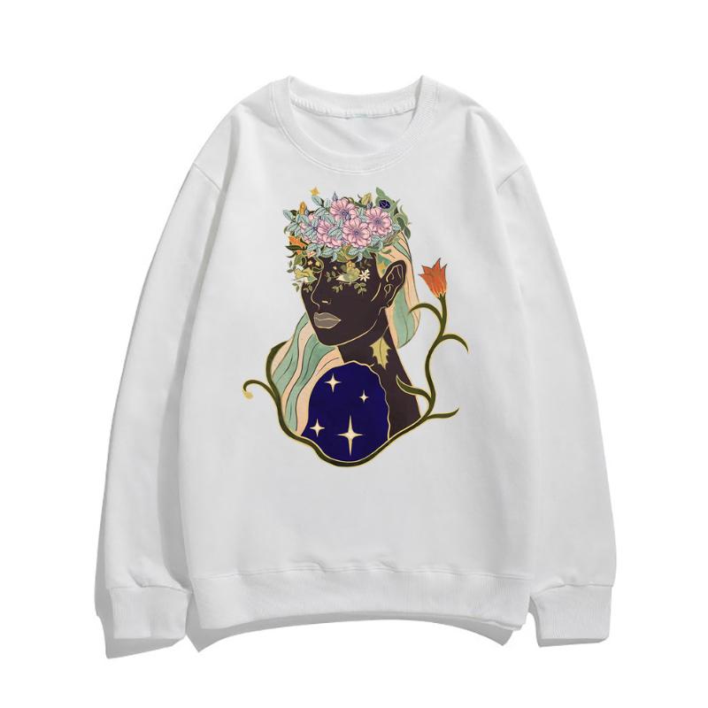 

Men' Hoodies & Sweatshirts Inaka Power Girl Flower Graphic Print Pullover Spring Autumn Womens Cool Sweatshirt O Collar Men Women Casual Lo, Red