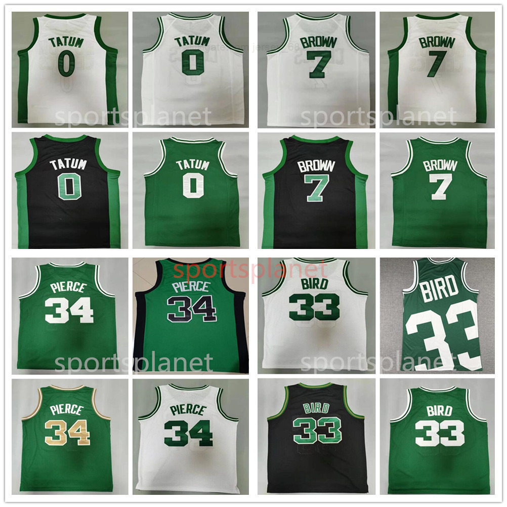 

Boston's Celtics's Basketball Stitched Larry 33 Bird Jayson 0 Tatum Jaylen 7 Brown Kevin 5 Garnett Paul 34 Pierce Mens's''nba''Jersey, Army green