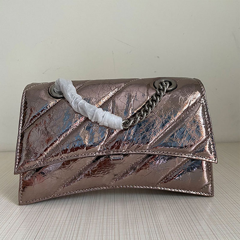

Chain Crossbody Bag Fashion Shoulder Handbags Cowhide Metal Hasp Letter Zipper Pocket Wallet