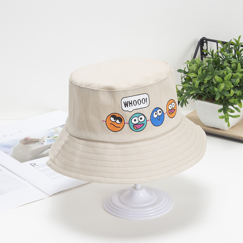 

Children's spring new hat boys and girls cartoon cute fisherman hat Korean version of the baby travel sunshade big brim pot hat, Black