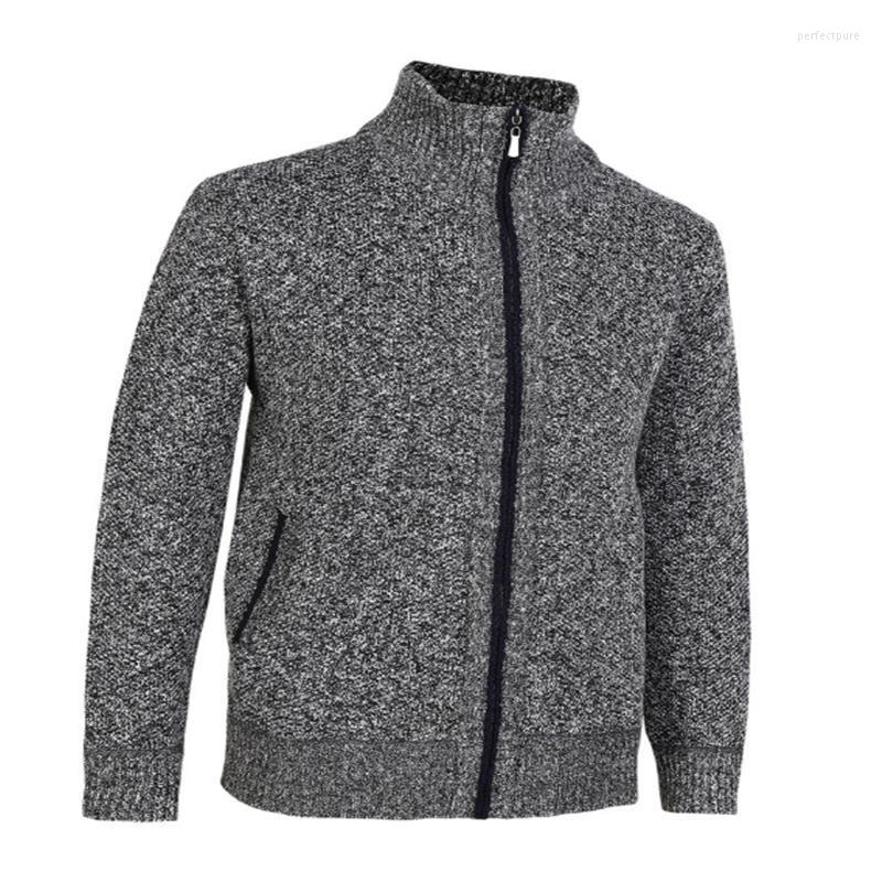 

Men's Sweaters Wool Cardigan Men Autumn Winter Clothes Warm Thick Solid Long Sleeve Zipper Knitted Sweater Cotton Casual Brand Man Perf22, Black