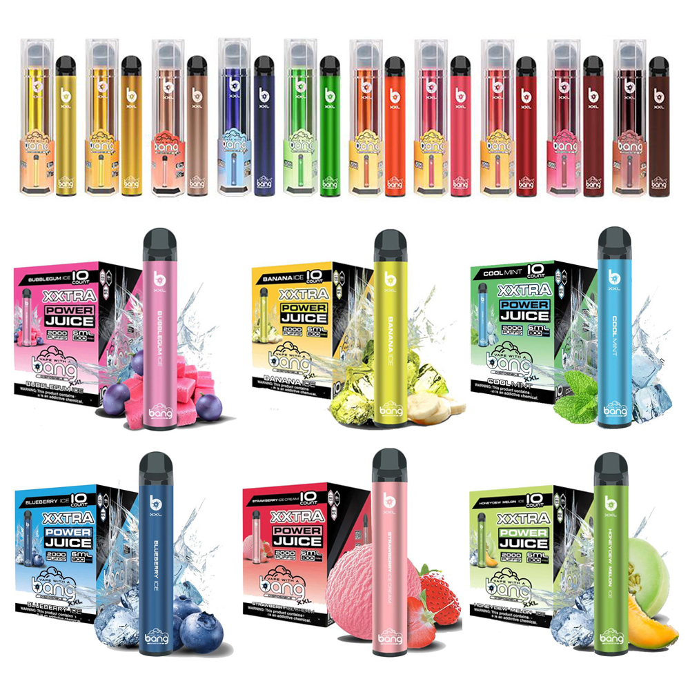 

In Stock Bang XXL Puff Bar E Cigarette 2000 Puffs Disposable Vape Pen Pod Kits 6ML 800MAH Battery Prefilled Vapes Cartridge Pods XXtra Vapor Device