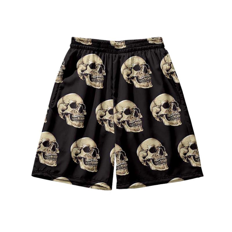 

Men' Shorts Summer Seaside Beach Large Size Loose Skull 1 Holiday 3D Printed Pants ShortsMen
